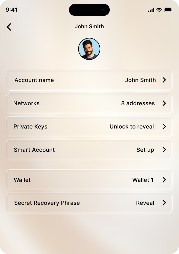 Fuutura Extension account and keys